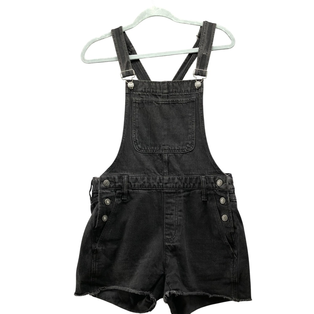 Madewell Denim Shortalls Womens S Washed Black Adirondack Short Overalls
